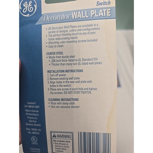 Vtg Lot of 5 GE Decorator Wall Plates Switch Cover Coated Steel Wood Grain - Picture 5 of 5